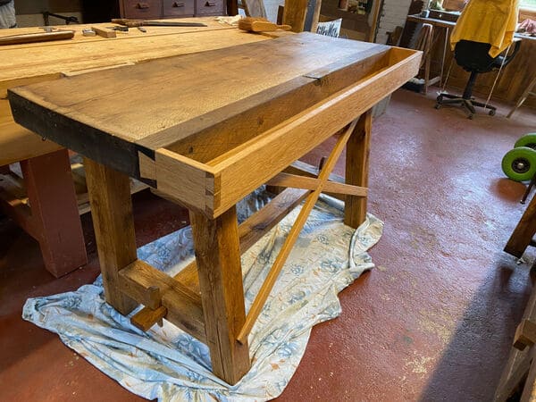 Workbench - Établi en chêne ancien et nouveau - meubles sur mesure fabriqués à la main avec des outils traditionnels