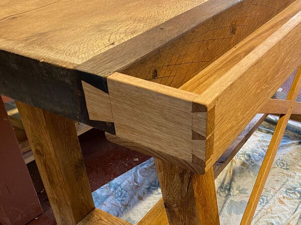 Workbench - Établi en chêne ancien et nouveau - meubles sur mesure fabriqués à la main avec des outils traditionnels